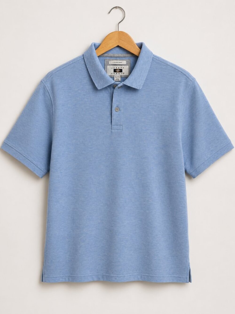 Joseph Abboud Men`s XL Liquid Soft Cotton Polo Shirt Light Blue Short Sleeve